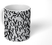 Mok - Koffiemok - Zwart - Letters - Patronen - Mokken - 350 ML - Beker - Koffiemokken - Theemok
