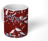 Mok - Koffiemok - Strand - Schelpen - Bloemen - Design - Zomer - Mokken - 350 ML - Beker - Koffiemokken - Theemok