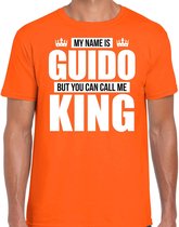 Naam cadeau My name is Guido - but you can call me King t-shirt oranje heren - Cadeau shirt o.a verjaardag/ Koningsdag XXL