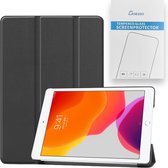 Case2go - Tablet hoes & Screenprotector geschikt voor iPad 2021 / 2020 / 2019 - 10.2 Inch - Auto Wake/Sleep functie - Zwart