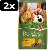 2x BURGESS EXCEL RABBIT AD OREG 2KG