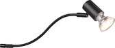 LED Wandlamp - Wandverlichting - Spatwaterdicht IP44 - Trion Giano - GU10 Fitting - Rond - Mat Zwart - Aluminium - BES LED