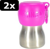 2x KONG H2O DRINKFLES RVS ROZE 280ML