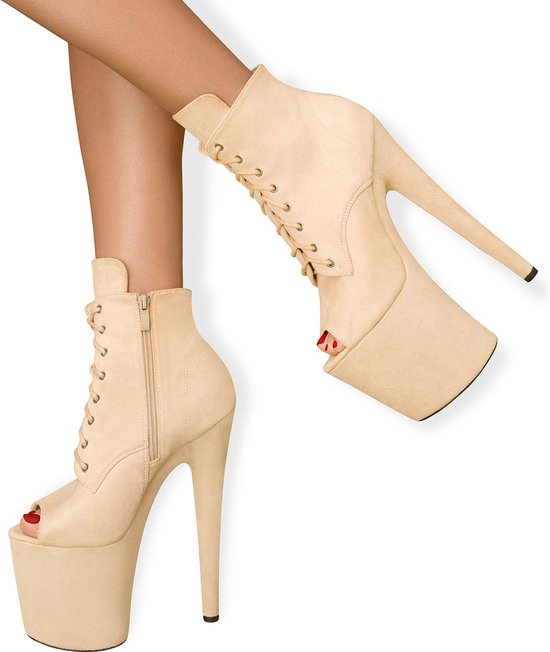 Chaussures à talons EIS, bottines à plateforme à bout ouvert, talon haut, taille 44