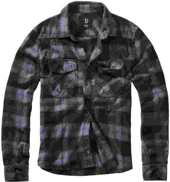 Brandit - Checked Overhemd - 4XL - Zwart/Grijs