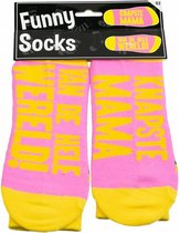 sokken Funny Socks knapste mama katoen roze one-size