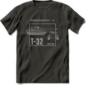 A34 Comet leger T-Shirt | Unisex Army Tank Kleding | Dames / Heren Tanks ww2 shirt | Blueprint | Grappig bouwpakket Cadeau - Donker Grijs - M
