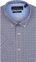 Bos Bright Blue 116670 Casual overhemd met korte mouwen - Maat M - Heren