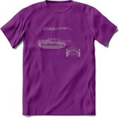 Stug 3 Tank Destroyer leger T-Shirt | Unisex Army Tank Kleding | Dames / Heren Tanks ww2 shirt | Blueprint | Grappig bouwpakket Cadeau - Paars - M