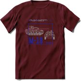 M18 Hellcat leger T-Shirt | Unisex Army Tank Kleding | Dames / Heren Tanks ww2 shirt | Blueprint | Grappig bouwpakket Cadeau - Burgundy - M