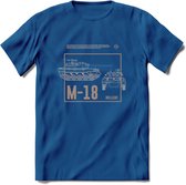 M18 Hellcat leger T-Shirt | Unisex Army Tank Kleding | Dames / Heren Tanks ww2 shirt | Blueprint | Grappig bouwpakket Cadeau - Donker Blauw - L