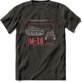 M18 Hellcat leger T-Shirt | Unisex Army Tank Kleding | Dames / Heren Tanks ww2 shirt | Blueprint | Grappig bouwpakket Cadeau - Donker Grijs - S
