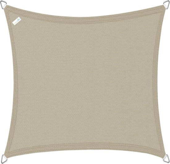 Buitenkado schaduwdoek vierkant 2,5x2,5 m - HDPE/RVS - taupe