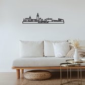 Skyline Kortrijk Zwart Mdf 90 Cm Wanddecoratie Voor Aan De Muur Met Tekst City Shapes