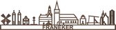 Skyline Franeker Notenhout 130 Cm Wanddecoratie Voor Aan De Muur Met Tekst City Shapes