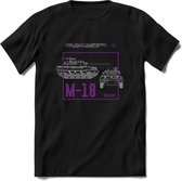 M18 Hellcat leger T-Shirt | Unisex Army Tank Kleding | Dames / Heren Tanks ww2 shirt | Blueprint | Grappig bouwpakket Cadeau - Zwart - M