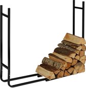 Relaxdays brandhoutrek staal - houtopslag voor stookhout - haardhout rek - haardopslag