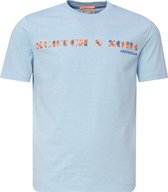 Scotch and Soda - T-Shirt Blauw Melange - Maat XL - Regular-fit