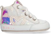 BunniesJR 222120-998 Meisjes Babysneakertjes - Wit - Leer - Veters