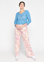LOLALIZA Gestreepte T-shirt in macramé - Light Blauw - Maat S