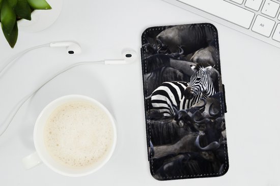 Bookcase pour téléphone iPhone 7 Bookcase - Zebra - Buffalo - Marron - Avec compartiments - Étui portefeuille avec fermeture magnétique