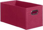 Opbergmand/kastmand 7 liter framboos roze linnen 31 x 15 x 15 cm - Opbergboxen - Vakkenkast manden