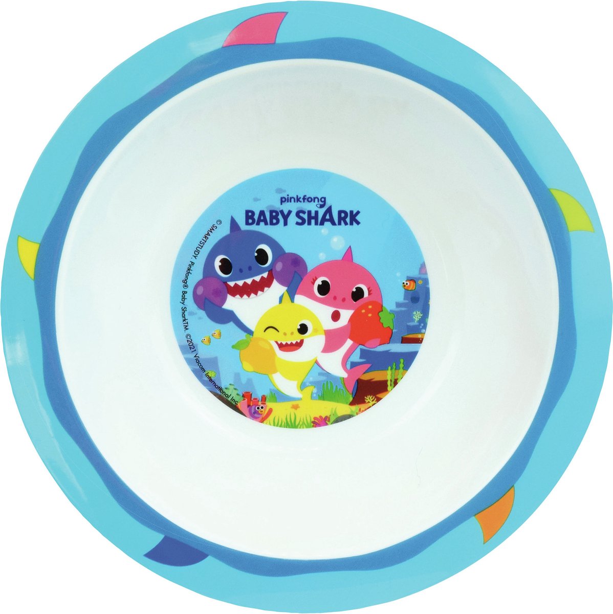 Kunststof ontbijtbordje diep Baby Shark 16 cm - Onbreekbare kinder bordjes