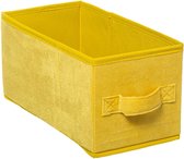 Opbergmand/kastmand 7 liter geel polyester 31 x 15 x 15 cm - Opbergboxen - Vakkenkast manden