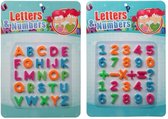 1x set Magnetische gekleurde alfabet speelgoed letters en cijfers 52 stuks 3 cm
