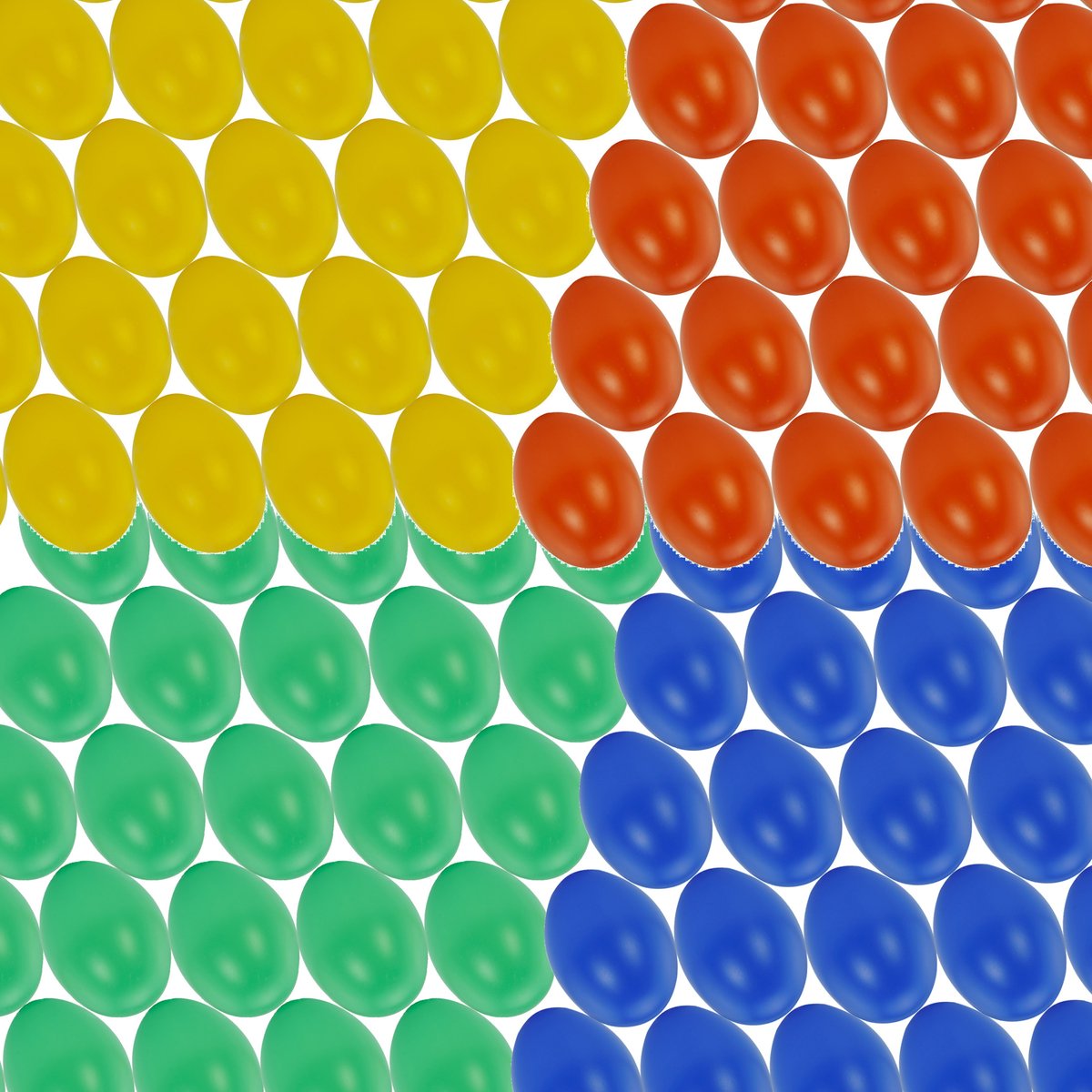 100x stuks multi-color hobby knutselen paaseieren van plastic 4.5 cm