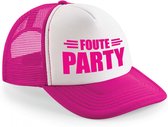 Foute Party snapback cap/ truckers pet roze voor dames en heren - verkleed petten