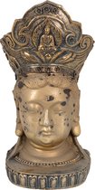 Clayre & Eef Decoratie Beeld Boeddha 11*9*22 cm Goudkleurig Kunststof Decoratief Figuur Decoratieve Accessoires Woonaccessoires