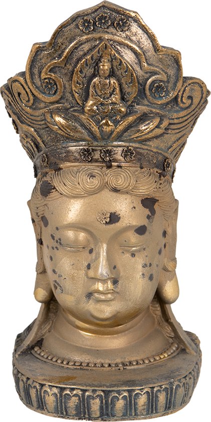 Clayre & Eef Beeld Boeddha 11x9x22 cm Goudkleurig Polyresin Woonaccessoires