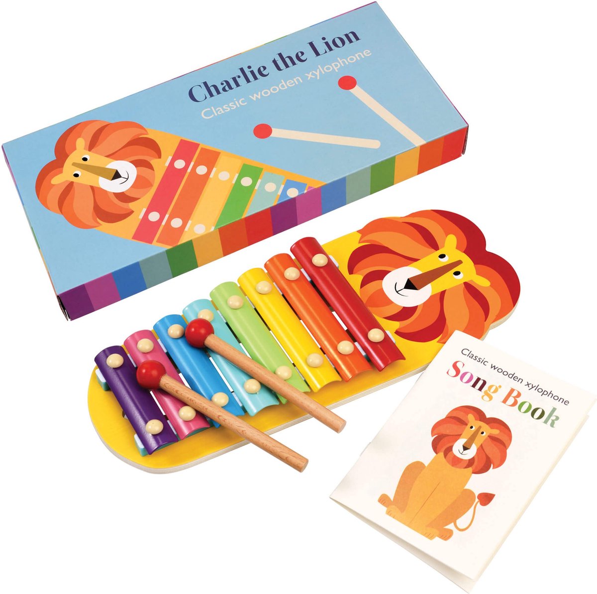 Rex London Charlie de leeuw - houten xylofoon - Charlie the Lion Classic xylophone