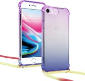 ShieldCase Telefoonhoesje met koord geschikt voor Apple iPhone SE 2022 - paars/blauw