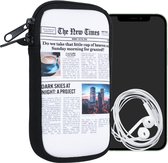 kwmobile hoesje voor smartphones M - 5,5" - hoes van Neopreen - design - meerkleurig / zwart / zand - binnenmaat 15,2 x 8,3 cm