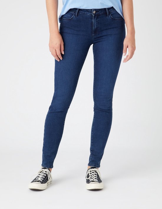 Wrangler - Skinny - Dames Slim-fit Jeans - Blue Lava | bol.com