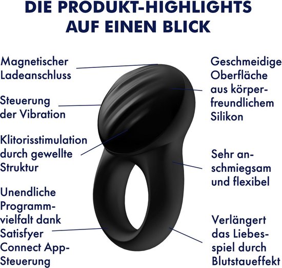 Satisfyer 'Signet Ring Connect App', penisring / cockring met app (8,5 cm)