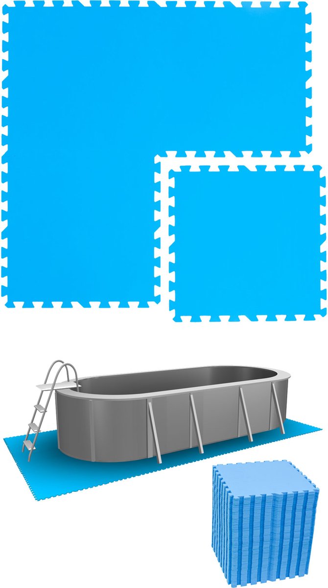 13 m² poolmat - 56 EVA schuim matten 50x50 outdoor poolpad - ondermatten set