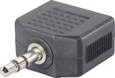 SpeaKa Professional SP-7870244 Jackplug Audio Y-adapter [1x Jackplug male 3,5 mm - 2x Jackplug female 3,5 mm] Zwart