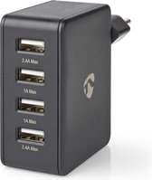 Chargeur domestique USB Nedis avec 4 ports - 4,8 A / noir