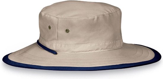 Chapeau de Soleil Homme Déperlant Protection UV50 Unisexe Taille : 61cm réglable - Couleur : Camel/Marine