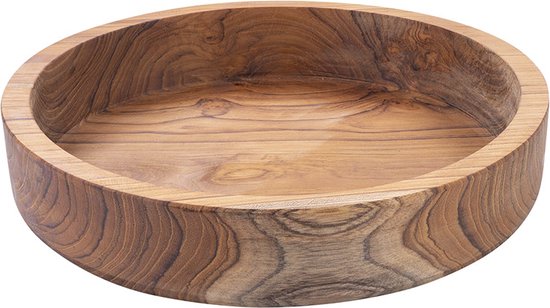 Bowls and Dishes Pure Teak Wood Schaal | Houten Kom | Houten Fruitschaal | cadeau tip Ø 30 x 7 cm | cadeautip!