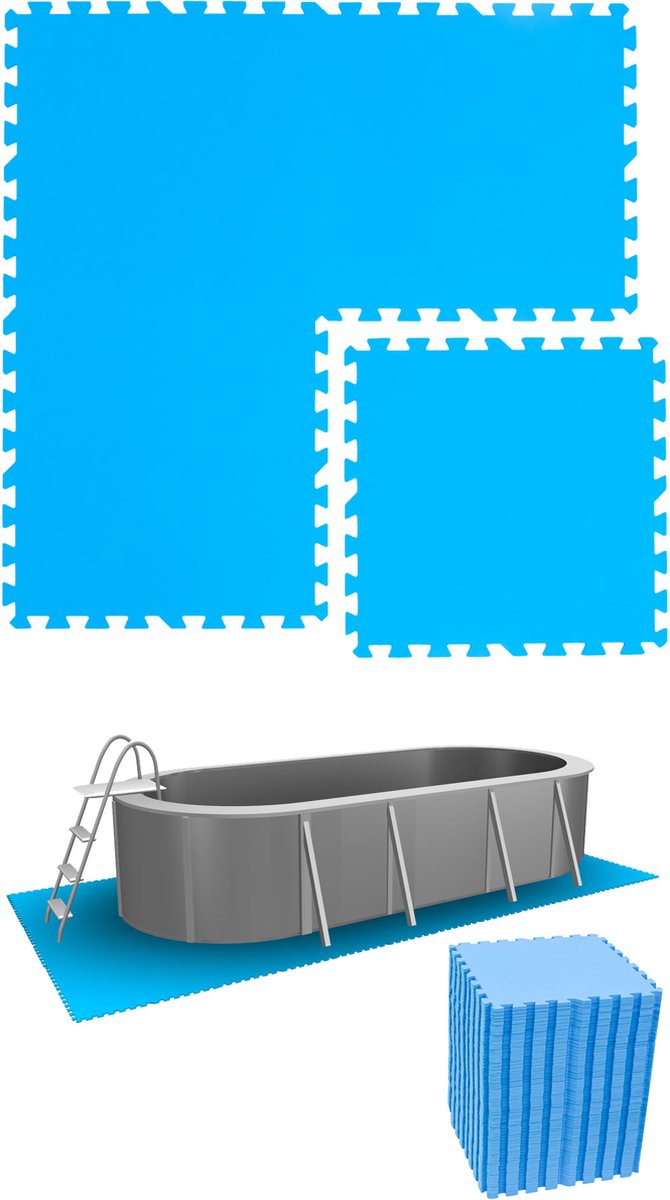 14 m² poolmat - 60 EVA schuim matten 50x50 outdoor poolpad - ondermatten set