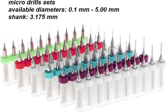 Set de 10 micro-forets dans une boîte (0,45 mm)