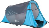 Outsunny Pop-up tent voor 1-2 personen kampeertent 3 seizoenen glasvezel blauw + grijs A20-170