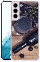 Telefoonhoesje Geschikt voor Samsung Galaxy S22 Back Cover met transparante rand Wijn