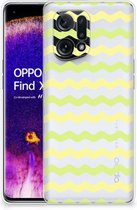 Coque arrière en Siliconen OPPO Find X5 Coque pour téléphone portable Waves Yellow