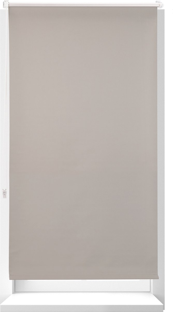 Relaxdays 1x verduisterend rolgordijn - thermo - 90 x 210 cm - klemmen - ketting - bruin