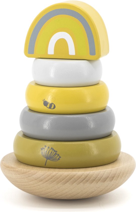 Label Label Wooden stacking rings Ochre Geel | bol.com